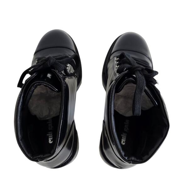 Cult Gaia Black Leather Lace Up Lug Sole Ankle Boots Style: Bratz Women's Size 9 - Picture 6 of 9